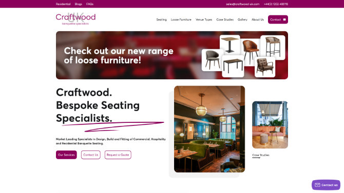 CraftWood UK Website redesign and build by Dark Raven